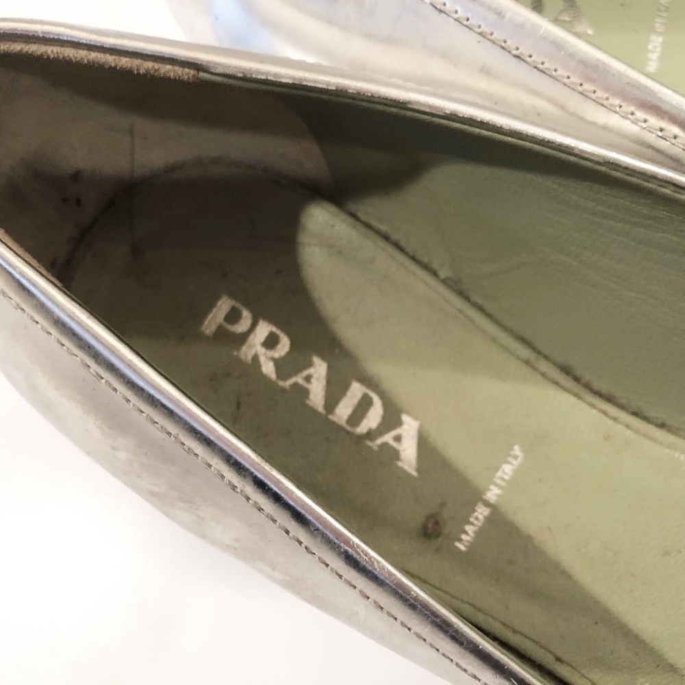 Silver Prada Flats - Picture 3 of 6